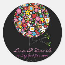 Autocollant lunatique de mariage d'arbre de bruit 