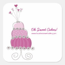 autocollant magenta d'affaires de gâteau de mariag