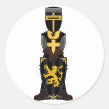 Autocollant médiéval de chevalier noir