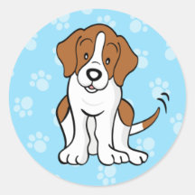 Autocollant mignon de beagle de bande dessinée