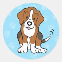 Autocollant mignon de beagle de chien de bande des