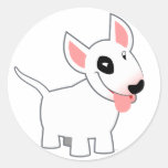 Autocollant mignon de bull-terrier de bande dessin autocollants