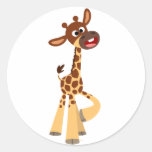 Autocollant mignon de girafe de bébé de bande dess autocollants