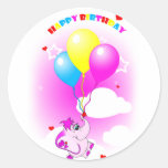 Autocollant mignon de joyeux anniversaire d'élépha