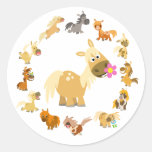 Autocollant mignon de mandala de poneys de bande d autocollants
