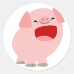 Autocollant mignon de porc de chant de bande dessi autocollants
