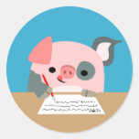 Autocollant mignon de porc d'écriture de bande des autocollants