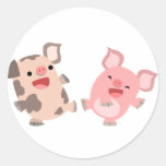 Autocollant mignon de porcs de bande dessinée de d autocollants