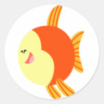Autocollant mignon et dodu de poissons de bande de