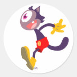 Autocollant monoculaire de bande dessinée de chat autocollants