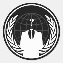 Autocollant noir international anonyme