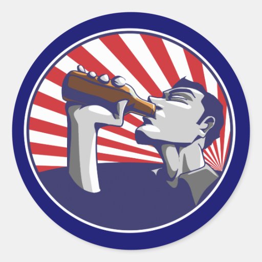 Autocollant potable de bière patriotique de couleu