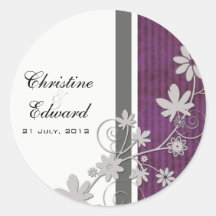 Autocollant pourpre de mariage de fleur