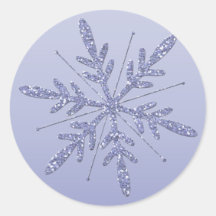 Autocollant pourpre scintillant de flocon de neige