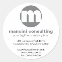 Autocollant promotionnel de monogramme de cercle