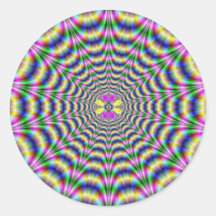 Autocollant psychédélique de fleur