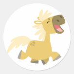 Autocollant riant de poney de bande dessinée autocollants