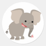 Autocollant riant d'éléphant de bande dessinée autocollants