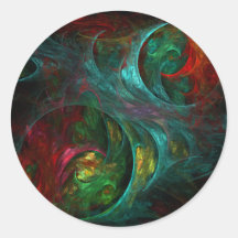 Autocollant rond d'art abstrait de genèse