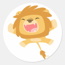 Autocollant rond de attaque subit de lion de bande
