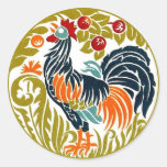 Autocollant rond de coq