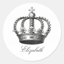 Autocollant rond de couronne royale
