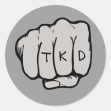 Autocollant rond de poing de TKD