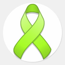 Autocollant rond de ruban de conscience de vert de