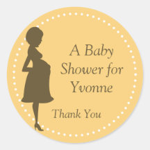 Autocollant rond de silhouette de maman