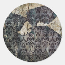 Autocollant rond de texture de papier peint déchir