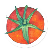 Autocollant rond de tomates rouges autocollants