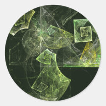 Autocollant rond tordu d'art abstrait d'équilibre