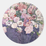 Autocollant rose de beaux-arts d'oeillets