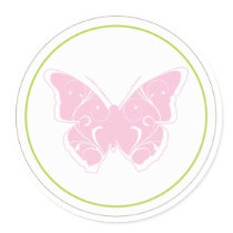 Autocollant rose de faveur de baby shower de papil autocollants