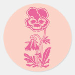 Autocollant rose de fleur de pensée