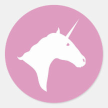 Autocollant rose de licorne