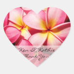 Autocollant rose de Merci de mariage de Plumeria