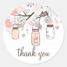 Autocollant rose de Merci de pots et d'inséparable