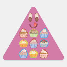 Autocollant rose de triangle de petits gâteaux de 