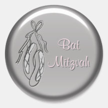 Autocollant rose et gris de bat mitzvah de pantouf