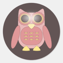 Autocollant rose mignon de hibou sur l'arrière - p