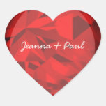 Autocollant rouge d'impression de coeur