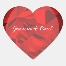 Autocollant rouge d'impression de coeur