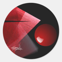 Autocollant (rouge et noir) d'art abstrait de "équ