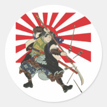 Autocollant samouraï de drapeau