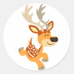 Autocollant sautant de cerfs communs affrichés de 