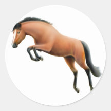 Autocollant sautant de cheval de baie