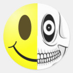 Autocollant souriant de crâne