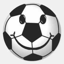 Autocollant souriant de visage de ballon de footba