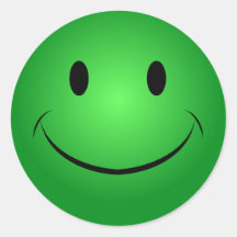 Autocollant souriant vert